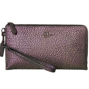 Coach Hologram leather double zip wallet/clutch
